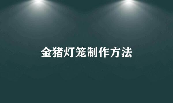 金猪灯笼制作方法