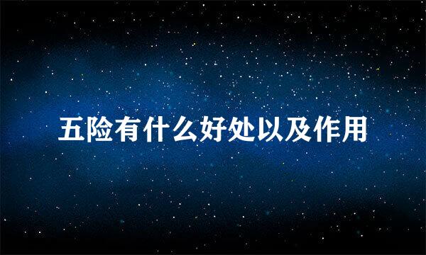 五险有什么好处以及作用