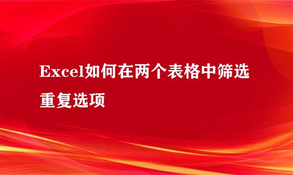 Excel如何在两个表格中筛选重复选项