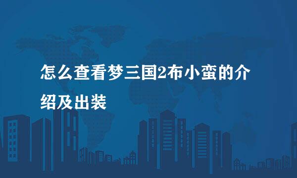 怎么查看梦三国2布小蛮的介绍及出装