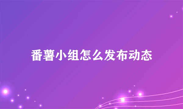 番薯小组怎么发布动态