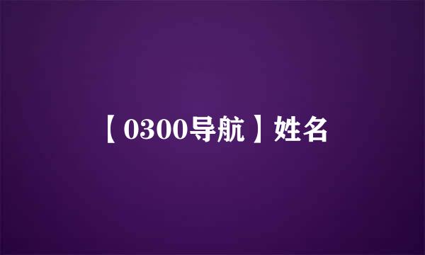 【0300导航】姓名