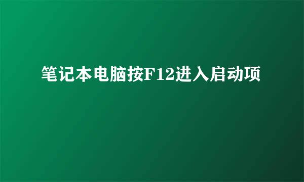笔记本电脑按F12进入启动项