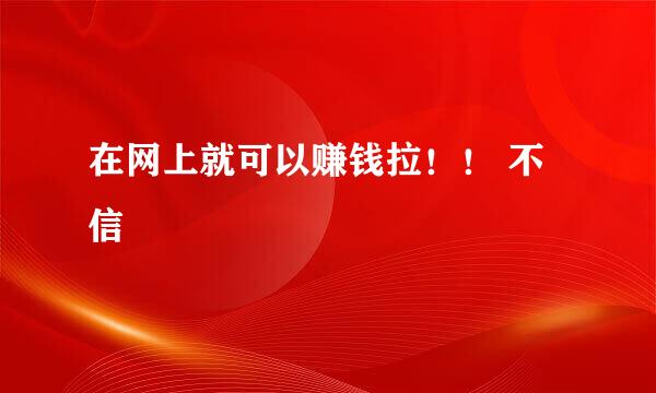 在网上就可以赚钱拉！！ 不信