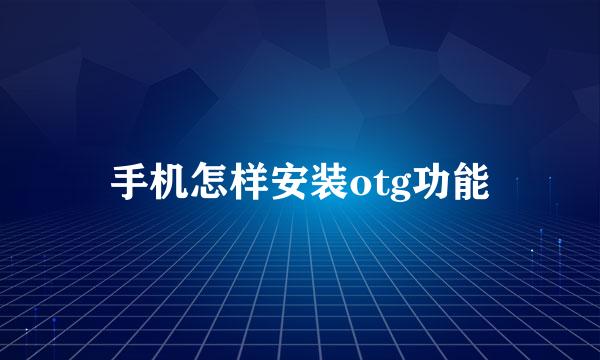 手机怎样安装otg功能