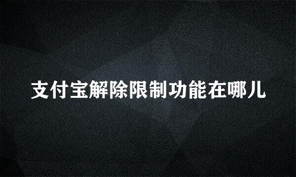 支付宝解除限制功能在哪儿