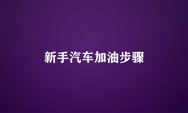 新手汽车加油步骤