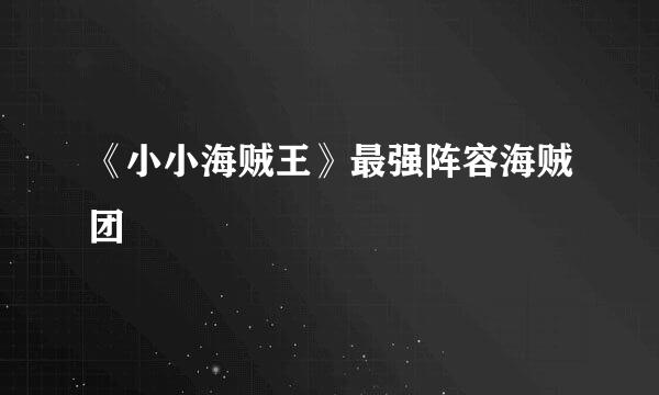 《小小海贼王》最强阵容海贼团