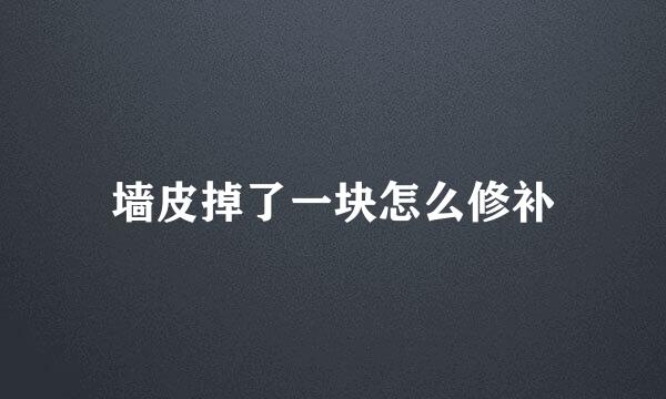 墙皮掉了一块怎么修补
