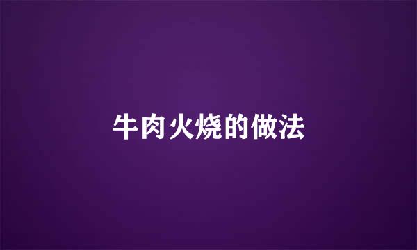 牛肉火烧的做法