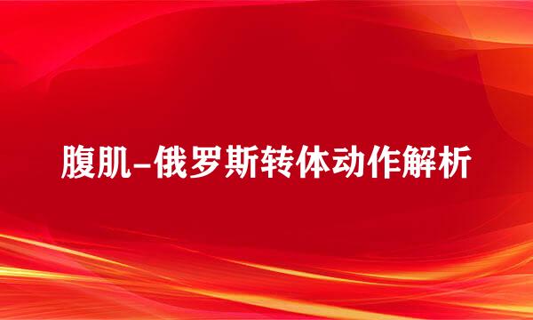 腹肌-俄罗斯转体动作解析