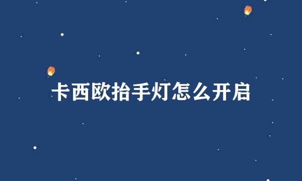 卡西欧抬手灯怎么开启