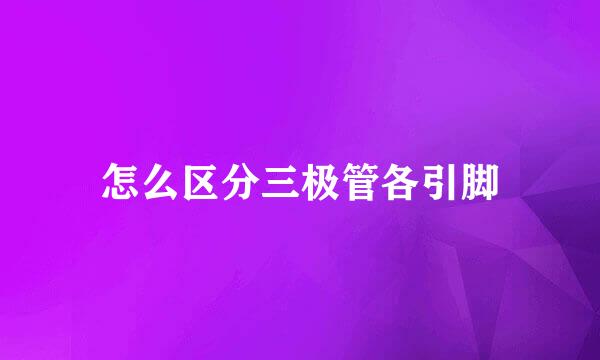 怎么区分三极管各引脚