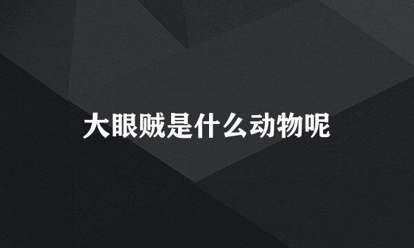 大眼贼是什么动物呢