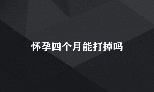 怀孕四个月能打掉吗