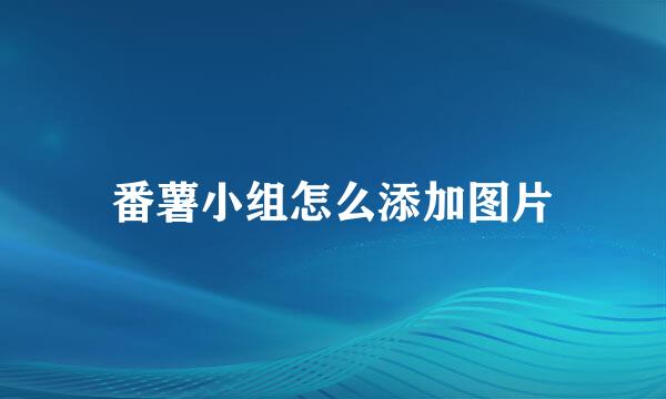 番薯小组怎么添加图片