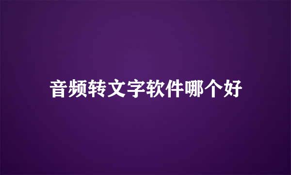 音频转文字软件哪个好