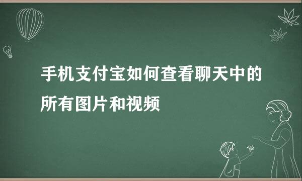 手机支付宝如何查看聊天中的所有图片和视频