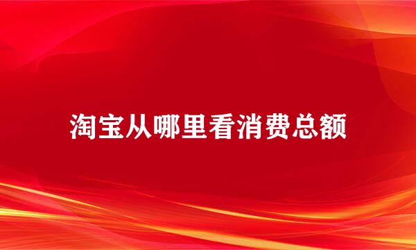 淘宝从哪里看消费总额
