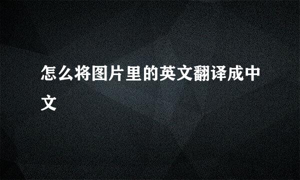 怎么将图片里的英文翻译成中文