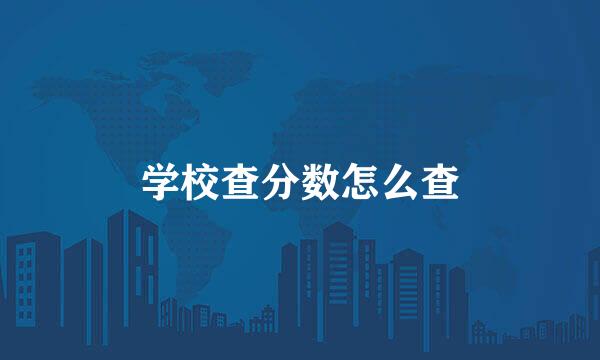 学校查分数怎么查