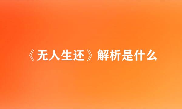 《无人生还》解析是什么