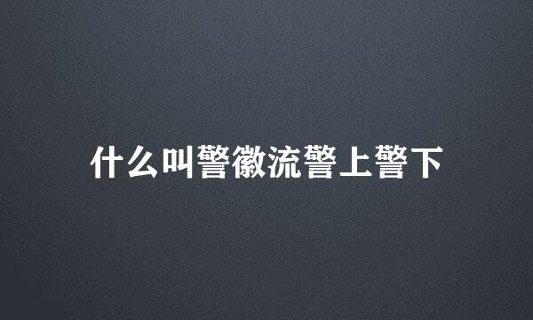 什么叫警徽流警上警下