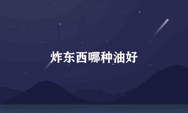 炸东西哪种油好