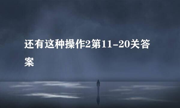 还有这种操作2第11-20关答案