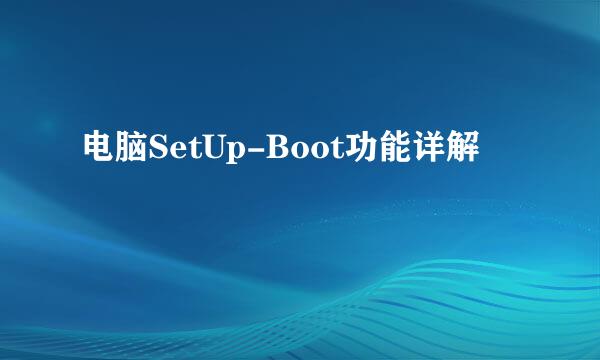 电脑SetUp-Boot功能详解