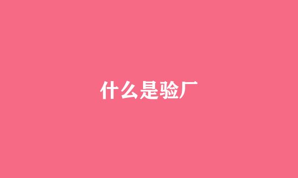 什么是验厂