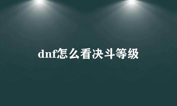 dnf怎么看决斗等级