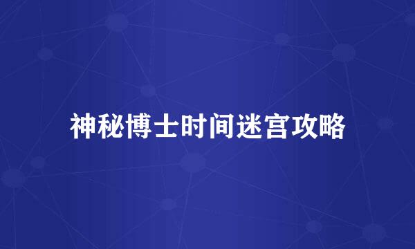 神秘博士时间迷宫攻略