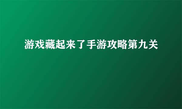 游戏藏起来了手游攻略第九关