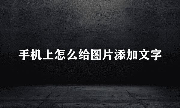 手机上怎么给图片添加文字
