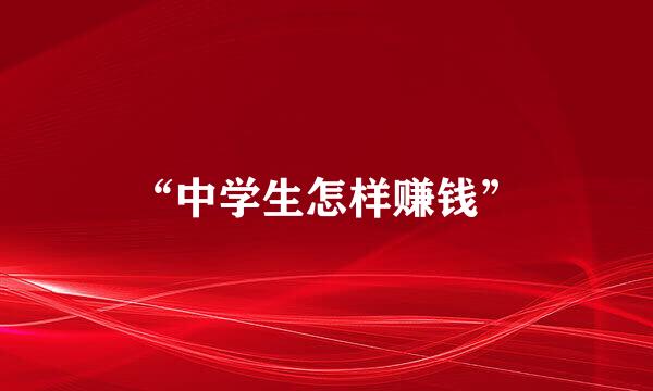 “中学生怎样赚钱”