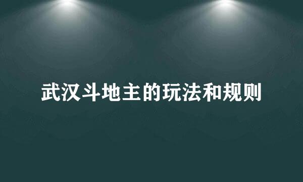 武汉斗地主的玩法和规则