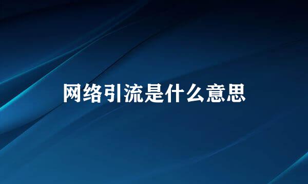 网络引流是什么意思
