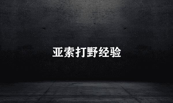 亚索打野经验