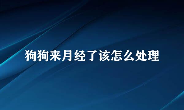 狗狗来月经了该怎么处理