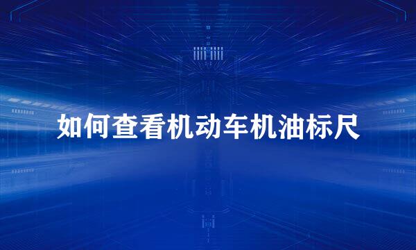 如何查看机动车机油标尺