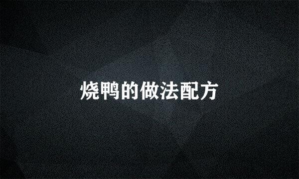 烧鸭的做法配方