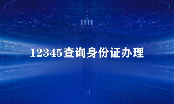12345查询身份证办理