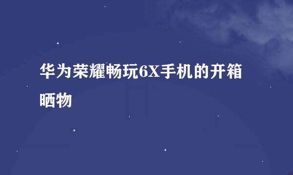 华为荣耀畅玩6X手机的开箱晒物