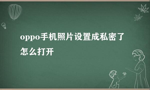 oppo手机照片设置成私密了怎么打开