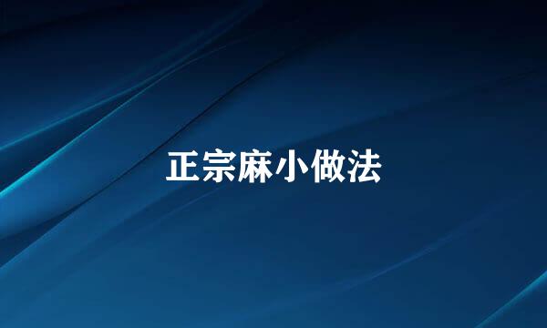 正宗麻小做法
