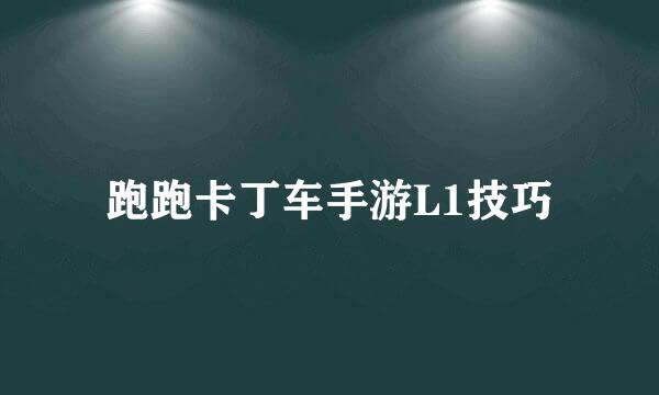 跑跑卡丁车手游L1技巧