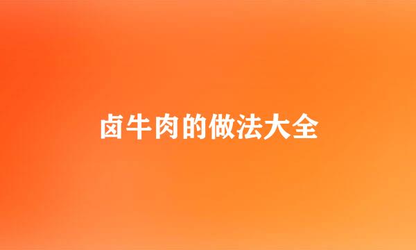 卤牛肉的做法大全
