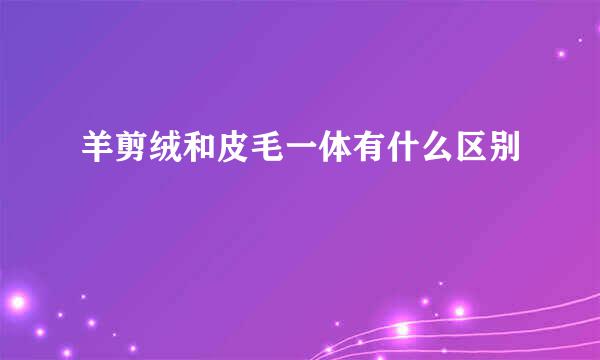 羊剪绒和皮毛一体有什么区别