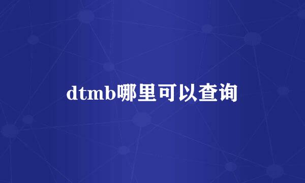 dtmb哪里可以查询